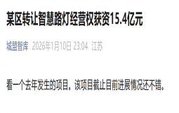 某区转让智慧路灯经营权获资15.4亿元